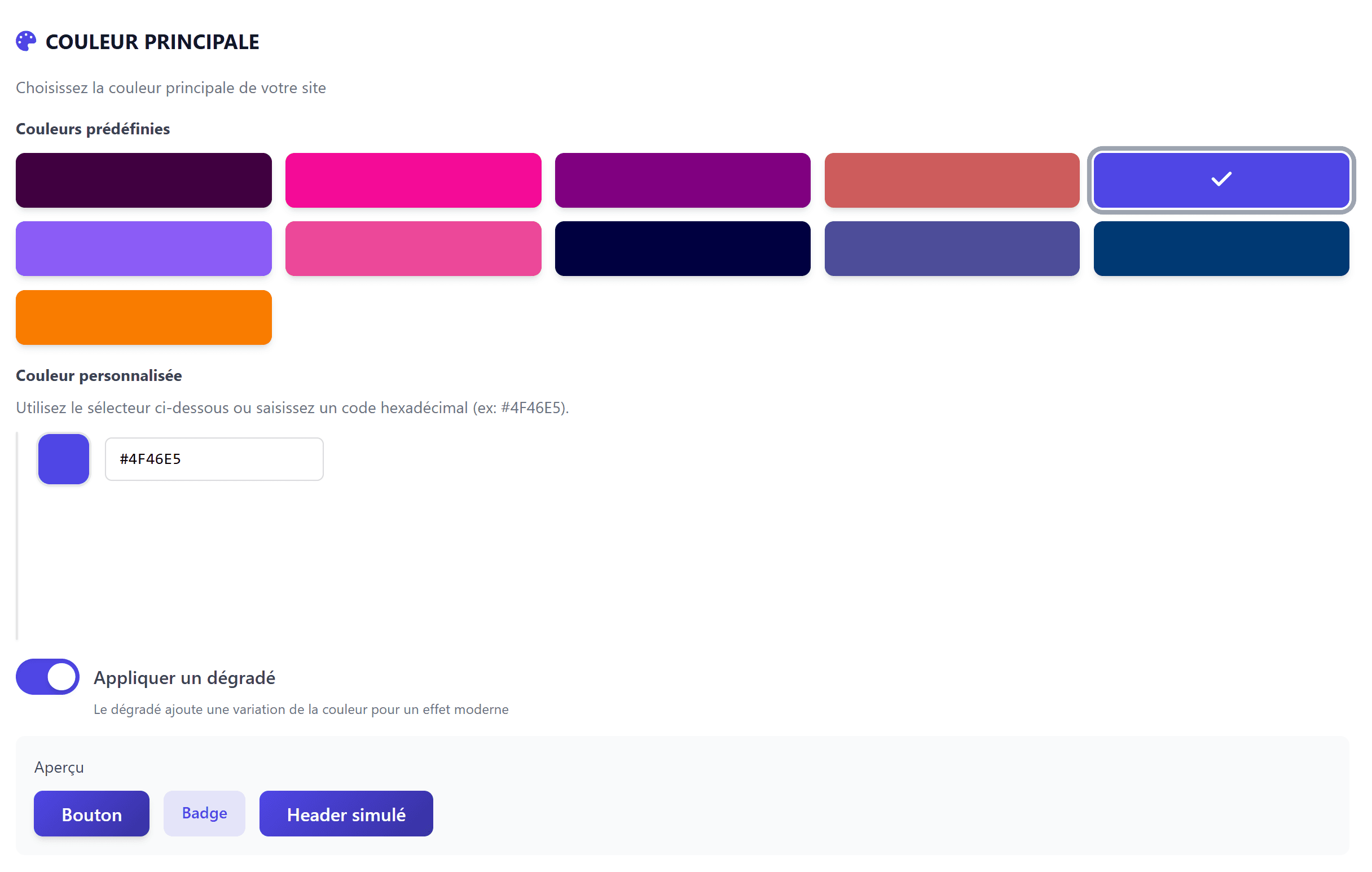 Exemple Site Personnalisé